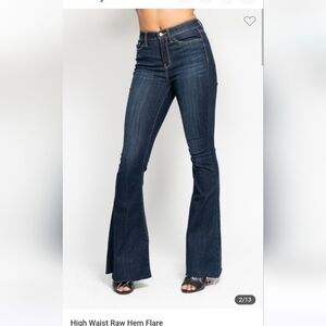 Size 1! NWTS, Judy Blue Flare Jeans, High Wais5, Raw Hem
